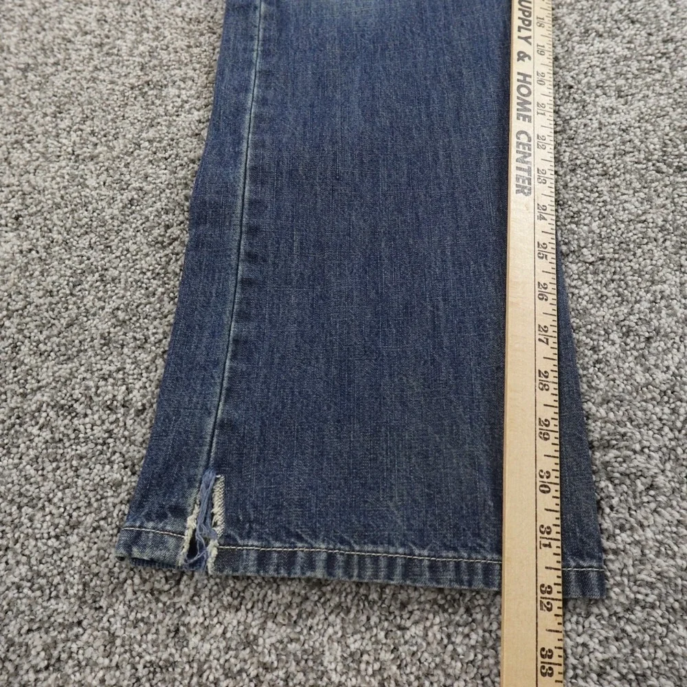 Express Jeans Mens 30X32 Dark Blue Denim Pants Patchwork Boot Button Fly Western